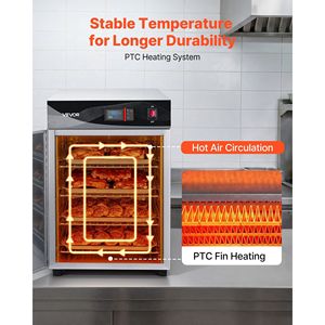 Commercial Electric Hot Box Food Warmer 4-Tier Stainless Steel <b>Warming</b> Cabinet with Water <b>Tray</b> Single-Door Adjustable Shelves - Product Image 3