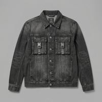 Veste en jean vintage de haute qualité personnalisée pour hommes, broderie lavée, boutons, streetwear, écologique, hiver, unisexe