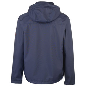 Veste coupe-vent à capuche bleu marine pour homme avec fermeture éclair, vêtement décontracté pour l'extérieur, coupe régulière, en polyester, pour le voyage et le camping - Product Image 2