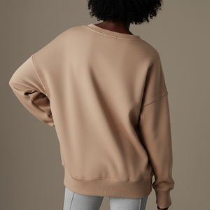 Nouveau sweat-shirt pour femme à capuche surdimensionné en coton imprimé couleur unie, style streetwear, respirant et chaud pour l'hiver - Product Image 3