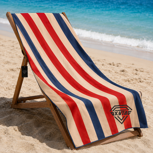 Toalla de Playa de Microfibra a Rayas con Logotipo Personalizado, Secado Rápido, Antiarena, Toalla de Baño Grande, Fabricante Mayorista, Funda para Silla de Piscina - Product Image 1