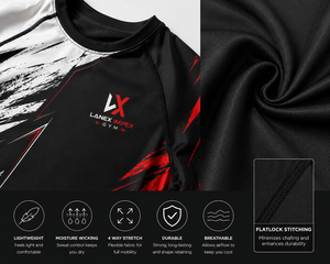 เสื้อคอมเพรสชั่นแขนสั้นสำหรับผู้ชาย เสื้อเบสเลเยอร์สำหรับออกกำลังกาย วิ่ง เทรนนิ่ง แรชการ์ด ฟิตเนส เสื้อยืดแบบซับลิเมชั่นสั่งทำพิเศษ - Product Image 5