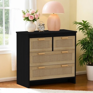 Elegant Wooden sideboard Stylish Rattan Front Design Spacious Storage Durable Frame Ideal for Bedroom and Living Room Decor - Product Image 1