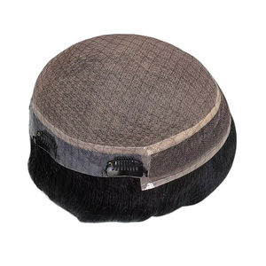 Taz Hair BD Prothèse capillaire frontale en dentelle pour hommes, cheveux humains Remy indiens, ondulation Water Wave, avec patchs centraux - Product Image 1