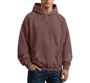 Sweat-shirt à capuche de luxe délavé à l'acide en molleton épais de coton, personnalisable, streetwear unisexe oversize 350g - Product Image 2