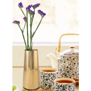 Handmade Iron Flower Vase Stylish Decorative Floral Arrangement <b>Container</b> for Furniture Manufacturers Home DecorMinimalist Brass - Product Image 3