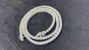Luxury Geometric <b>Statement</b> <b>Necklace</b> 925 Silver Gold Plated Baguette Cut Diamond Link Chain Unisex Party Jewelry - Product Image 5