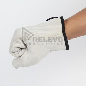 Cowhide Two-layer Short Full Leather Wear-resistant Non-slip Thermal Insulation Labor protection Welding <b>Gloves</b> - Product Image 3