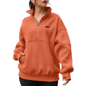 Sudadera con Capucha de Alta Calidad con Logotipo Personalizado, Estilo Casual Urbano, Hombros Caídos, Transpirable y Ecológica, Sudadera con Cierre de Cremallera para Mujer - Product Image 1