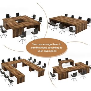 Modern <b>6ft</b> Rectangular Conference <b>Table</b> 63 Inches Wood Seminar <b>Table</b> Boardroom Desk for Meetings & Conferences - Product Image 5