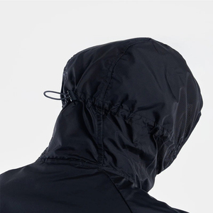 Custom Logo <b>Black</b> Latest Zipper Waterproof Breathable <b>Windbreaker</b> Elastic Cuff Mesh Lining Hooded Men's 2-In-1 Lightweight - Product Image 5