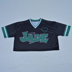 Women Y2K Black V Neck <b>Crop</b> T Shirts <b>Green</b> Jade Letter Print Drop Shoulder Short Sleeves <b>Top</b> Plus Size cotton T Shirts Trendy - Product Image 4