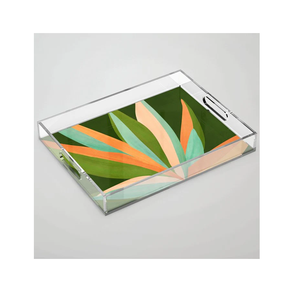 Bandeja de Servicio Acrílica Clásica Hecha a Mano con Diseño Impreso, Bandeja para Servir Alimentos con Asa, Calidad Estándar a Precio Accesible - Product Image 4