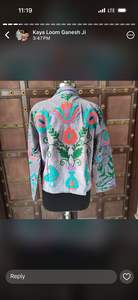 เสื้อแจ็คเก็ตซูซานีปักมือสไตล์วินเทจ ระบายอากาศได้ดี  งานถักลายดอกไม้สไตล์โบฮีเมียน สำหรับแบรนด์แฟชั่นบูติก - Product Image 2