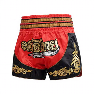 Pantalones Cortos de Muay Thai Unisex Rosa y Negro con Logotipo Estampado por Transferencia Térmica en la Espalda, Ropa de Entrenamiento de MMA y Boxeo para Adultos, Corte Regular, Tela Elástica - Product Image 5