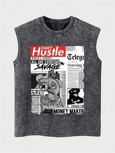 Men's Summer Short Set Graphic Tank <b>Top</b> and Shorts Tracksuit 2 Piece Outfits Streetwear - Product Image 2