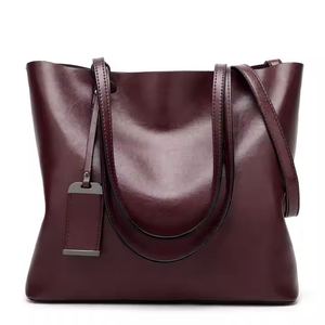 Girls' Red PU Tote <b>Bag</b> Soft Handle Minimalist Style Zipper Closure Anti-Theft <b>Computer</b> Interlayer - Product Image 3