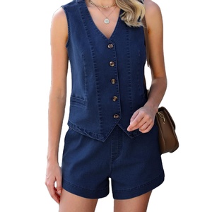 ชุด2ชิ้นเสื้อยีนส์มีกระดุมแบบสั้นสำหรับ2026สำหรับผู้หญิงชุด2ชิ้นกระโปรงยีนส์สำหรับฤดูร้อน - Product Image 5