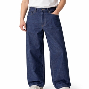 Jeans en denim baggy pour hommes, coupe ample, style streetwear décontracté, jambe large, mode, usage quotidien, jeans simples avec étiquette personnalisée pour hommes - Product Image 2