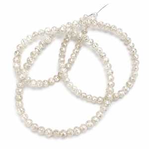 Cuentas Facetadas de Diamante Blanco Nieve Natural Raras y Únicas, Grado AAA++, 4 mm, 16 Pulgadas, Hilo de Piedras Preciosas de Lujo para Joyería - Product Image 1
