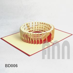 Colosseum การ์ดอวยพรกระดาษคราฟท์แบบป๊อปอัพทำมือ3D งานตามสั่งของขวัญของที่ระลึกพิมพ์ลาย UV สไตล์ยุโรป - Product Image 4