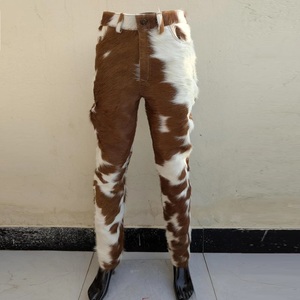 Pantalones de cuero genuino con pelo de vaca, talla personalizada del fabricante, para invierno, estilo urbano, transpirables, de cintura alta. - Product Image 1