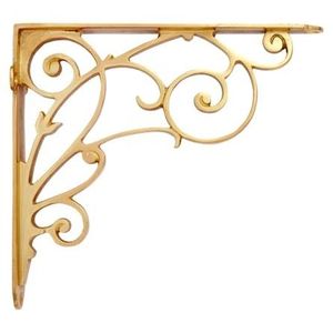 Support mural triangulaire décoratif en laiton de qualité supérieure pour étagère flottante, idéal pour la décoration de maisons de luxe, hôtels et restaurants - Product Image 2
