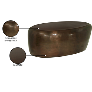 Mesa de Centro de Hierro con Acabado Bronce de Lujo, Mesa Redonda Moderna de Metal para Sala de Estar, Muebles Elegantes y Contemporáneos - Product Image 3