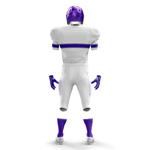 Conjunto de Uniforme de Fútbol Americano Personalizable, Jersey y Pantalones Blancos y Negros con Estampado, 240g Poliéster, Absorbe la Humedad, Cintura Elástica, para Hombre - Product Image 6