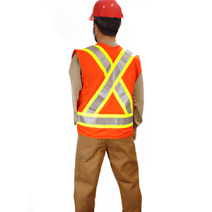 Chaleco de Seguridad para Topografía, Trabajo en Campo, Alta Visibilidad, Reflectante, Poliéster, Naranja/Amarillo, Unisex, Hombres/Mujeres, Resistente - Product Image 2