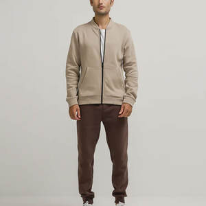 Chaqueta Bomber de Lona para Hombre, Corte Ajustado, con Cuello Alto y Logotipo Frontal Personalizado, Precio Económico al por Mayor - Product Image 3