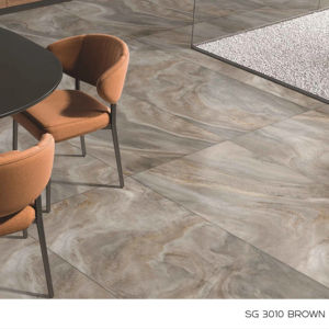 กระเบื้องพอร์ซเลนลายน้ำตาลทันสมัย ขนาดใหญ่ 600x1200 มม. กระเบื้องปูพื้นและผนังคุณภาพพรีเมียม สำหรับตกแต่งภายในและภายนอก - Product Image 1