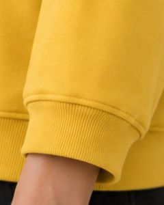 Sweat-shirt à capuche surdimensionné pour femme, personnalisé, jaune, imprimé floral, en coton molletonné, manches longues, style streetwear décontracté - Product Image 6