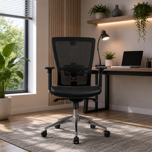 Chaise de bureau exécutive ergonomique moderne avec dossier inclinable, pivotante, réglable en hauteur, avec accoudoirs en PU - Product Image 1