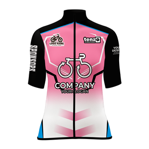 Jersey de Ciclismo Personalizado para Mujer, Impresión por Sublimación, Manga Corta, Cierre Completo, Poliéster y Elastano, Fabricante OEM ODM - Product Image 1