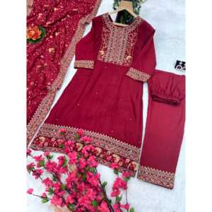 Conjunto de Traje de Fiesta para Mujer con Elegante Dupatta y Diseño de Pantalón Elegante - Product Image 5