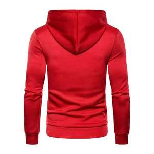 เสื้อฮู้ดดี้ผู้ชายสีเทาแบบมีซิปครึ่งตัว แขนยาว มีกระเป๋าซิป ผ้าฟลีซ เสื้อกันหนาวแบบมีฮู้ดสำหรับฤดูหนาว เสื้อผ้ากีฬา ชุดวอร์ม - Product Image 6