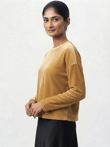 Vente en gros de t-shirts à manches longues en velours pour hommes, doux, confortables, de qualité supérieure, décontractés, unis, fabricant de vêtements OEM ODM - Product Image 5