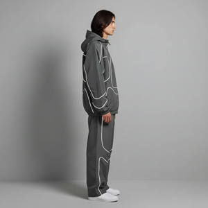 OEM/ODM Windbreaker 100% Nylon Tracksuit for men's custom Printed Logo lightweight with piping design Streetwear Men's 2PCS <b>Sets</b> - Product Image 5