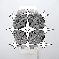 Montre chronographe unisexe de luxe en acier inoxydable, tourbillon, lunette en moissanite, bracelet en acier inoxydable, mouvement mécanique, saphir