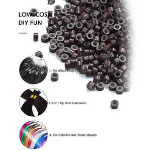 High Quality Silicone Lined Micro Rings Hair <b>Extension</b> <b>Beads</b> Manufacturer - Product Image 3