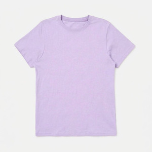 Camisetas Lisas para Hombre con Logotipo Personalizado al por Mayor, Camiseta de Cuello Redondo Color Lila, 100% Algodón Grueso, Tejido Jersey Informal de Verano - Product Image 1
