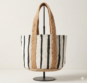 Bolsas de compras de yute ecológicas de nuevo diseño ofrecen una alternativa sostenible a las bolsas de plástico y son ideales como bolsas de playa para mujeres. - Product Image 4