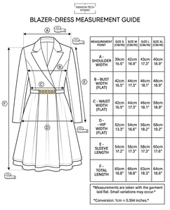 Robe blazer longue blanche pour femme, col à revers, ceinture, coupe trapèze, avec bordure bleue à l'ourlet - Product Image 4