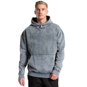 Vintage wash <b>hoodie</b> oversized cotton <b>sweatshirt</b> for casual sports lifestyle street look warm winter daily wear comfort apparel - Product Image 4