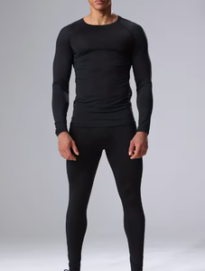 Ensemble de survêtement d'hiver pour homme Spezia International, noir, manches longues, col rond, couleur unie, spandex/nylon, tailles personnalisées - Product Image 4