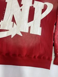 Heavyweight Puff Print <b>Zip</b> <b>up</b> <b>Hoodie</b> and Flared Sweatpants 100% Cotton Acid Wash Tracksuits for Men distressed embroidery - Product Image 5