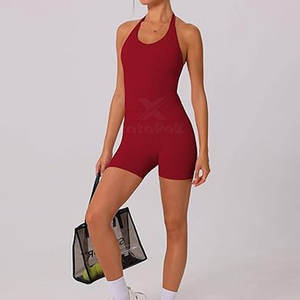 Conjunto de Shorts de Yoga Sólidos para Mujer y Top Corto sin Mangas, Tela Suave y Cómoda, Ajuste Elástico, Secado Rápido, Antibacteriano, para Actividades al Aire Libre - Product Image 3