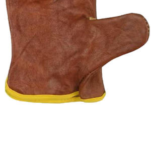 Guantes de invierno multiusos de cuero vacuno serraje con protección completa para los dedos, palma anti-corte, doble refuerzo y dorso transpirable para seguridad. - Product Image 5
