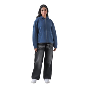 Sweat-shirts à capuche d'hiver pour hommes et femmes, 100% coton polaire, surdimensionnés, à fermeture éclair, broderie, impression numérique, couleur personnalisée - Product Image 5